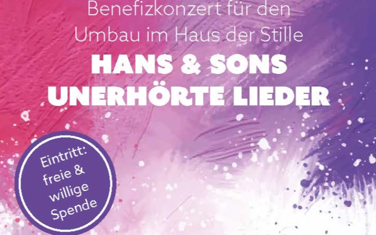 Benefizkonzert für den Umbau im Haus der Stille