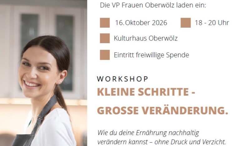 Workkshop Kleine Schritte - Große Veränderung mit Diätologin Birgit Kogler