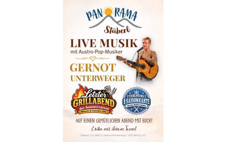 Letzter Grillabend mit Live Musik - Gernot Unterweger