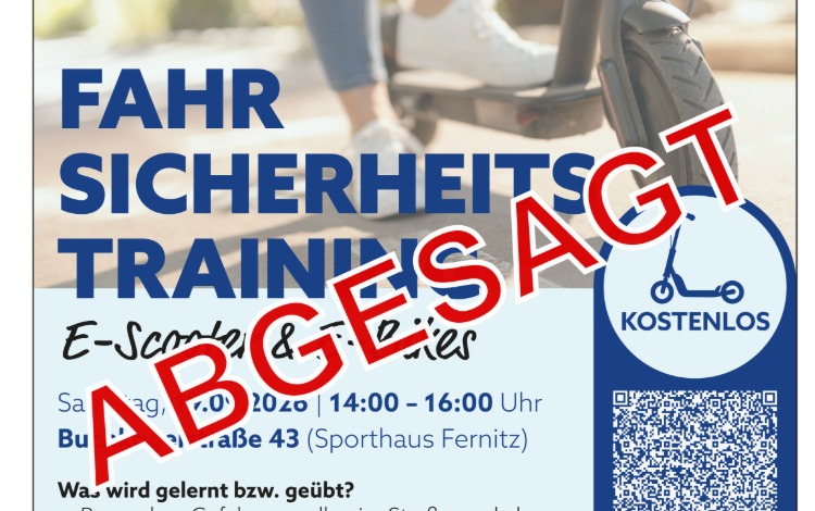 ABGESAGT - Fahrsicherheitstraining E-Scooter & E-Bikes - ABGESAGT