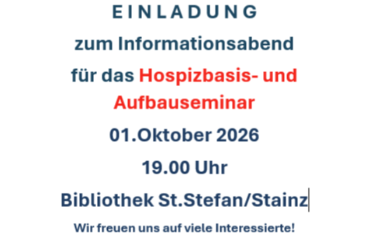 Einladung zum Informationsabend für das Hospizbasis- und Aufbauseminar