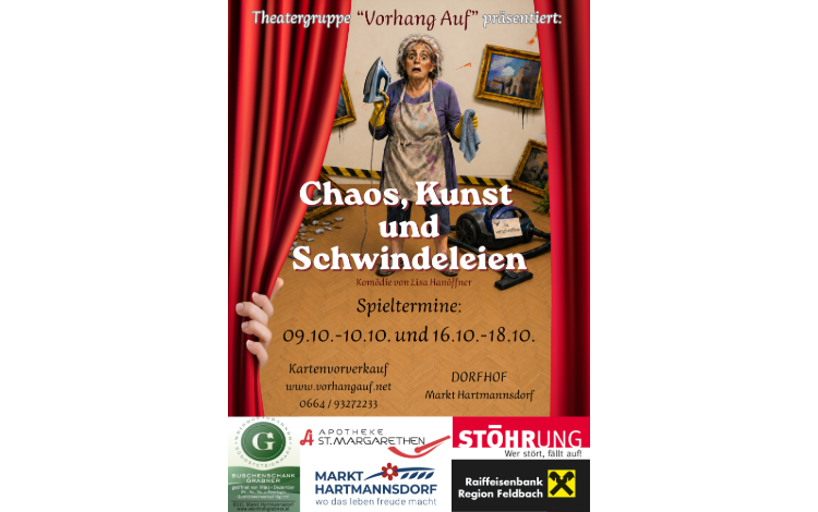 Einladung Theatergruppe Vorhang Auf: „Chaos, Kunst und Schwindeleien“