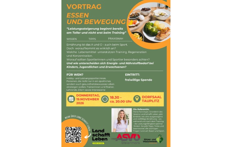 Vortrag zu Essen und Bewegung