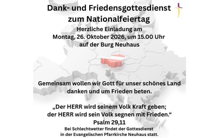 Dank- und Friedensgottesdienst zum Nationalfeiertag auf der Burg Neuhaus