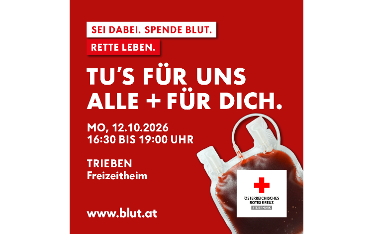 Blutspendeaktion in Trieben - 12.10.2026
