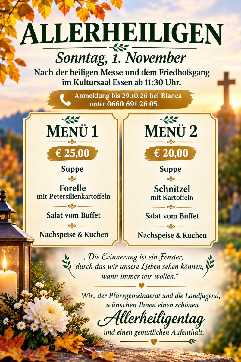 Allerheiligen - Feiertagsessen