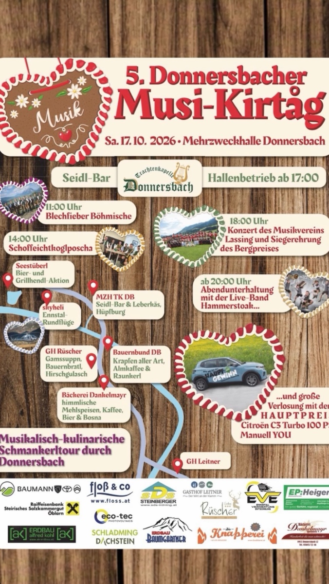 5. Musikirtag in Donnersbach – 17. Oktober 2026
