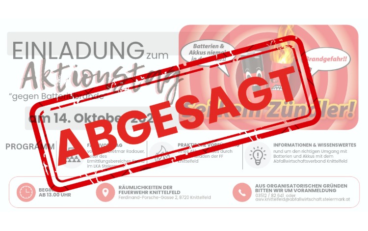 Aktionswoche gegen Batteriebrände