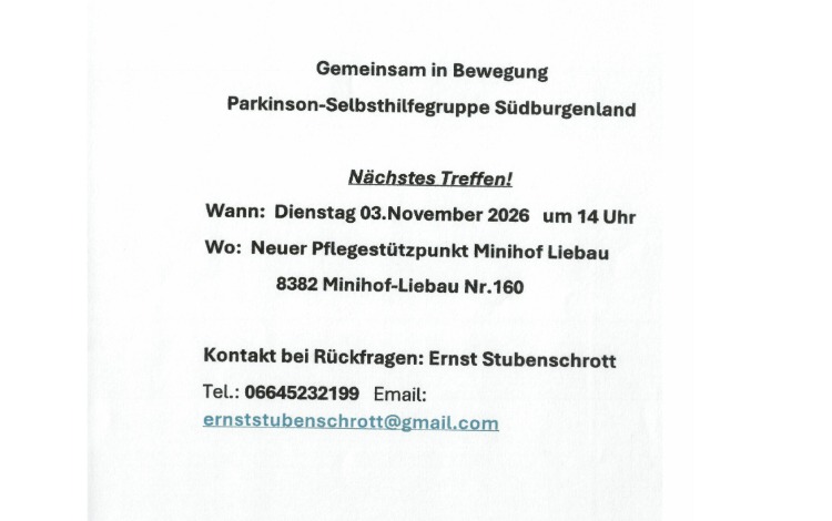 Gemeinsam in Bewegung - Parkinson-Selbsthilfe Südburgenland