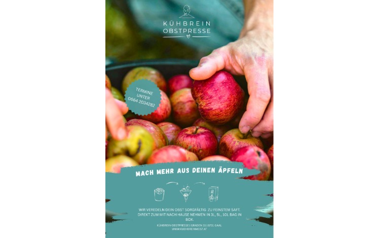 Kühbrein Obstpresse - Saft aus eigenem Obst pressen lassen