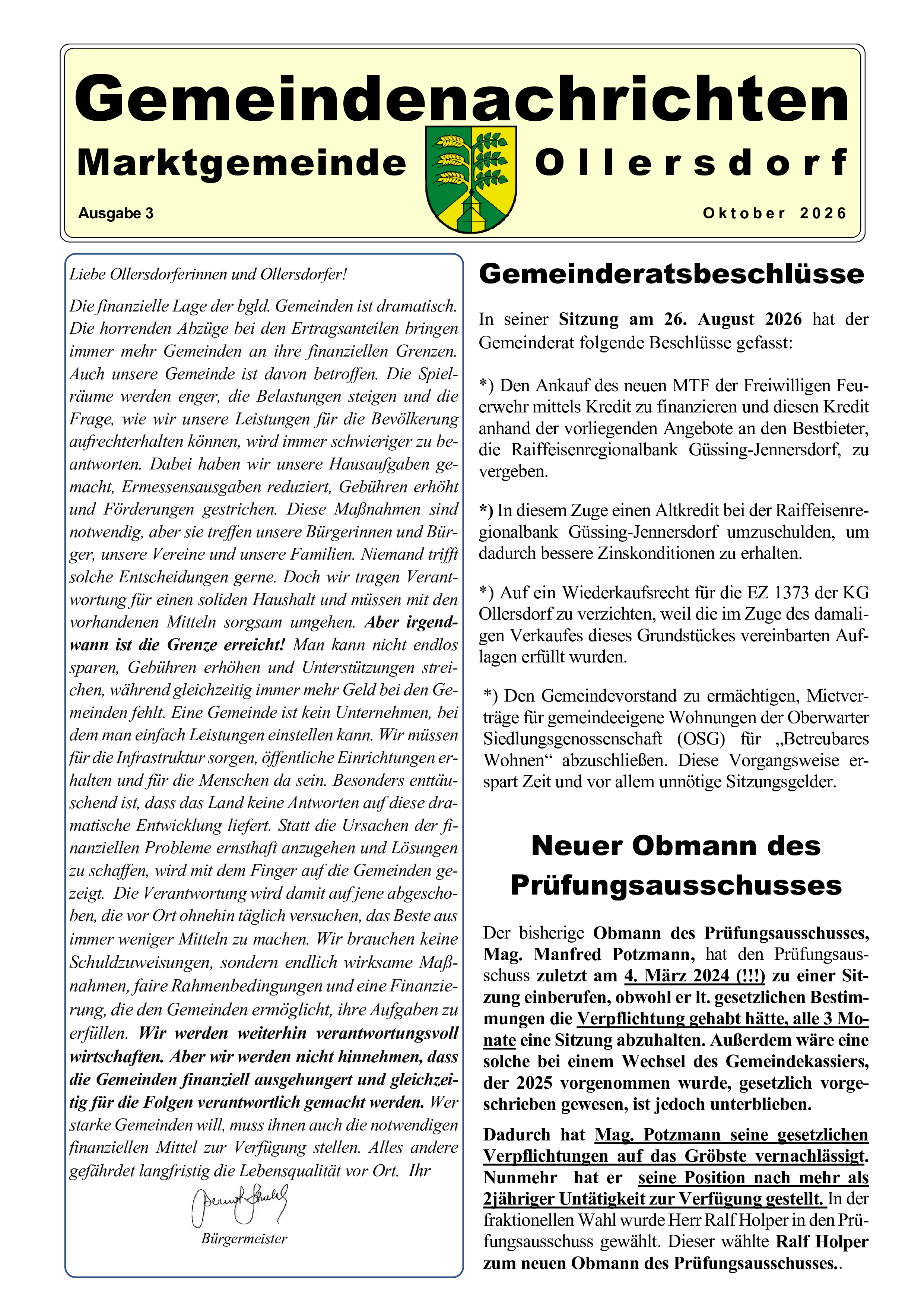 Gemeindenachrichten