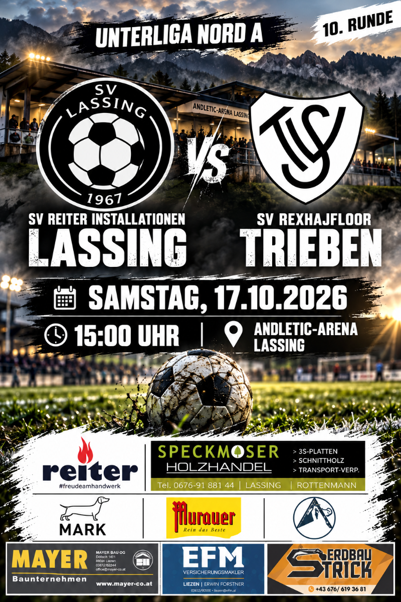 ⚽ Heimspielkracher in der Andletic-Arena: Lassing gegen Trieben!