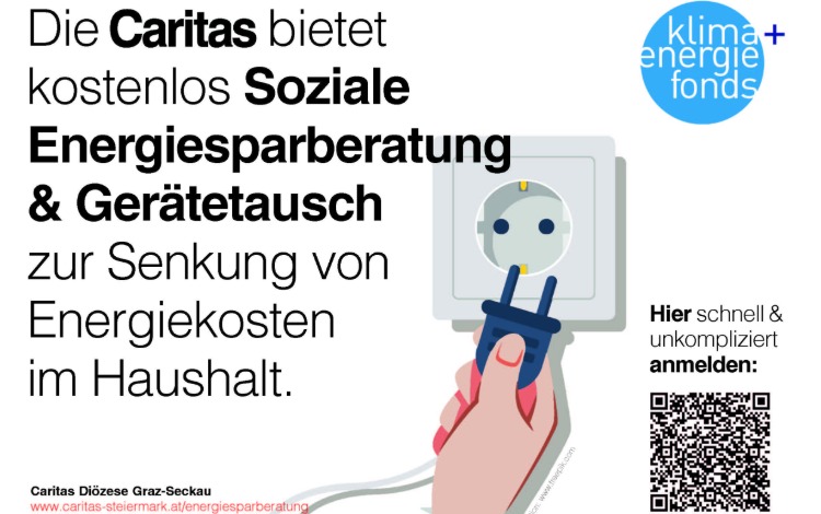 Soziale Energiesparberatung der Caritas Graz-Seckau zur Senkung von Energiekosten im Haushalt.