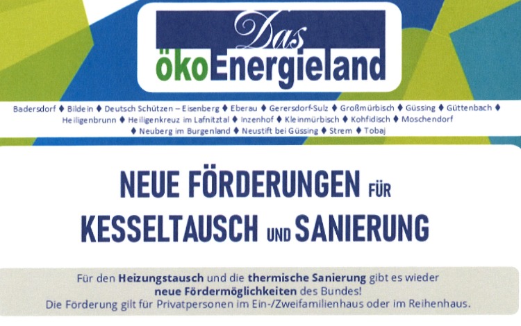 Das ökoEnergieland - neue Förderungen für Kesseltausch und Sanierung